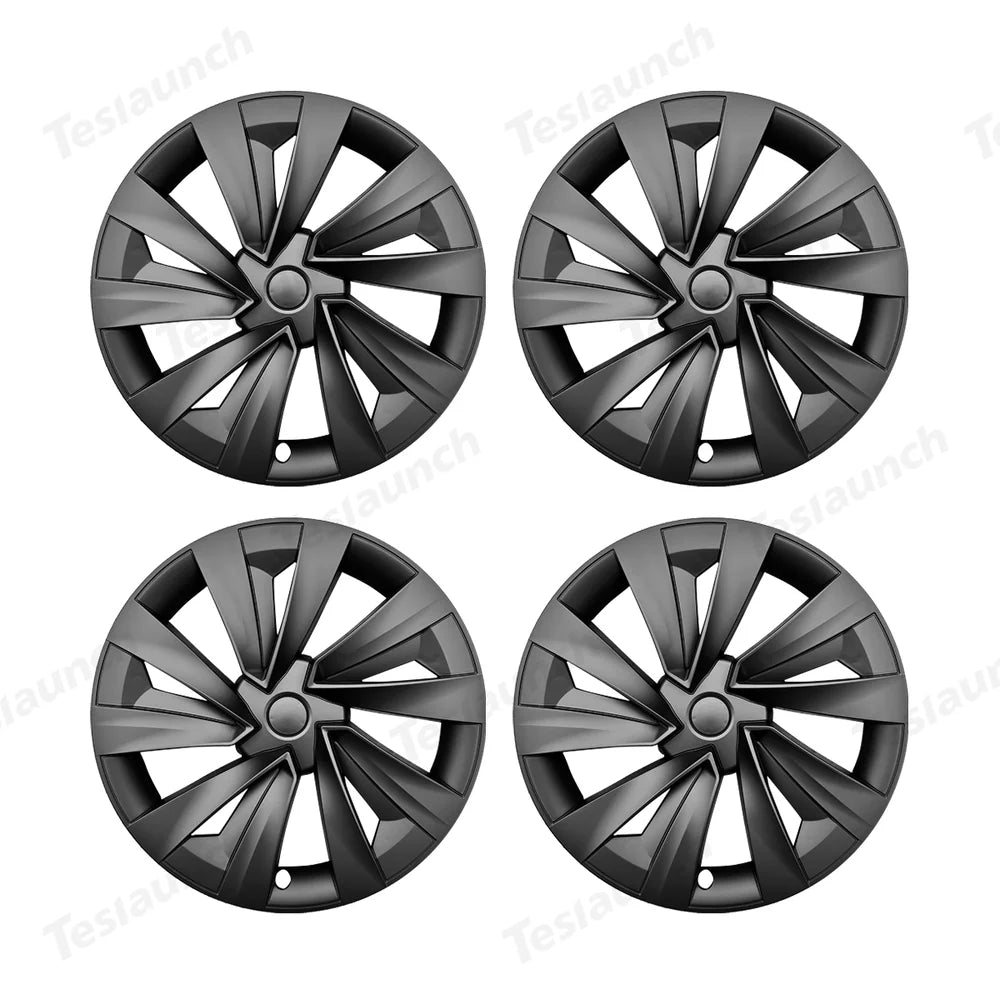 Set of 4 High-Quality 19'' Crossflow Wheel Covers Compatible with Tesla Model Y 2025+ - Sleek Helix 2.0 Design - Evooor