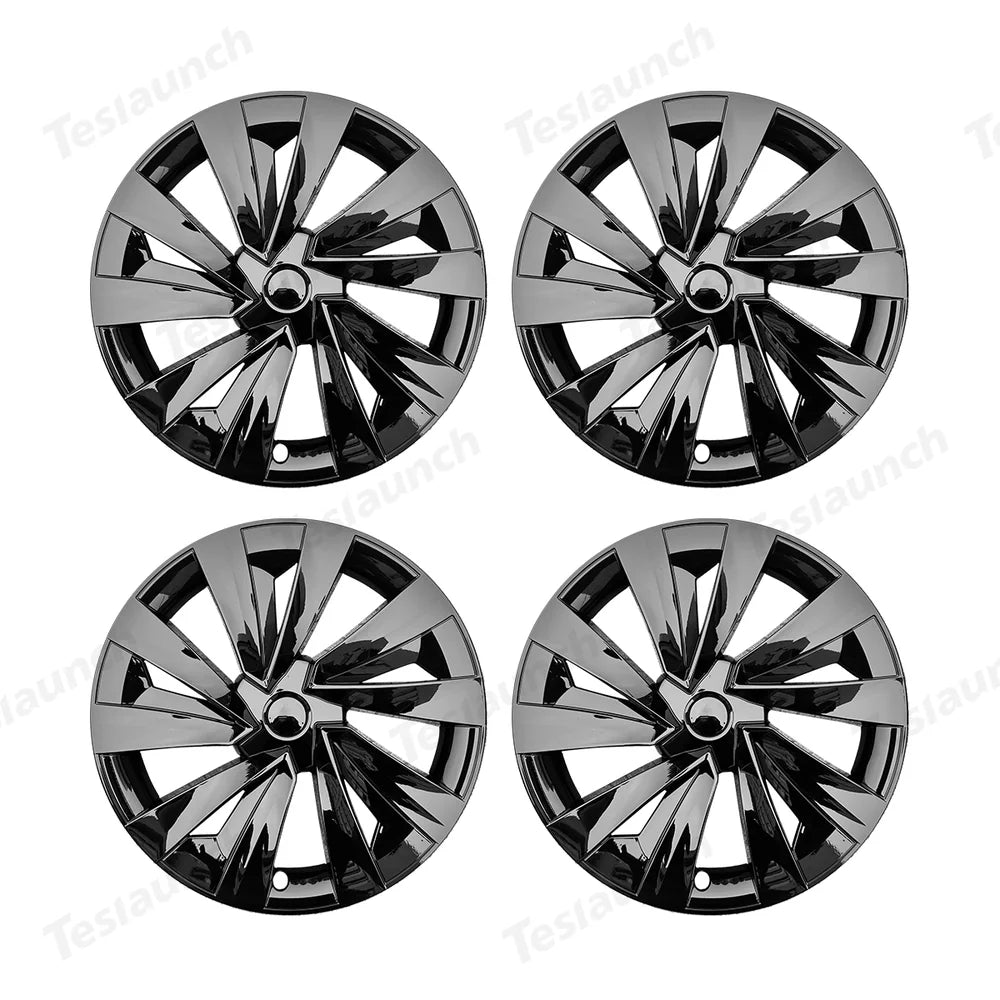 Set of 4 High-Quality 19'' Crossflow Wheel Covers Compatible with Tesla Model Y 2025+ - Sleek Helix 2.0 Design - Evooor