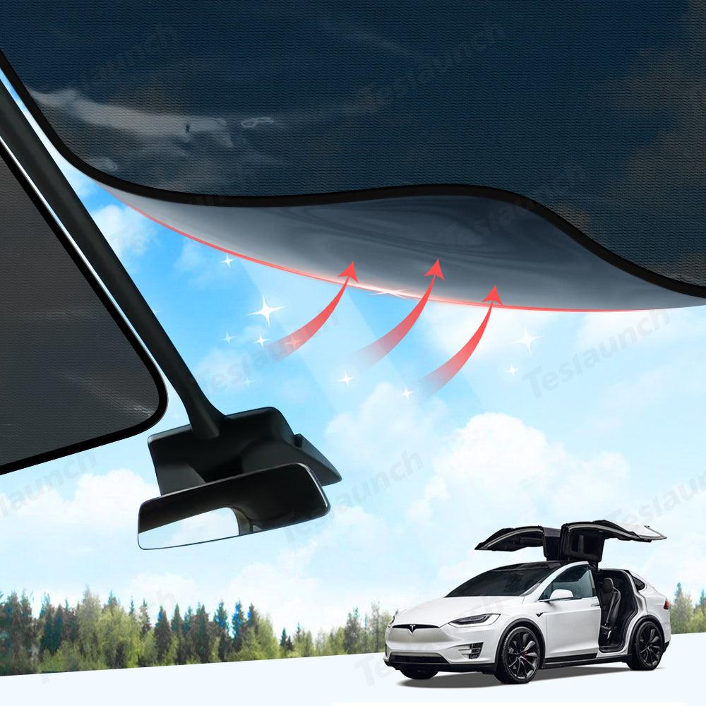 High-Quality Mesh Sunroof Shade with Electrostatic Adhesion for Tesla Model X - Front Windshield Sun Protection Solution - Evooor
