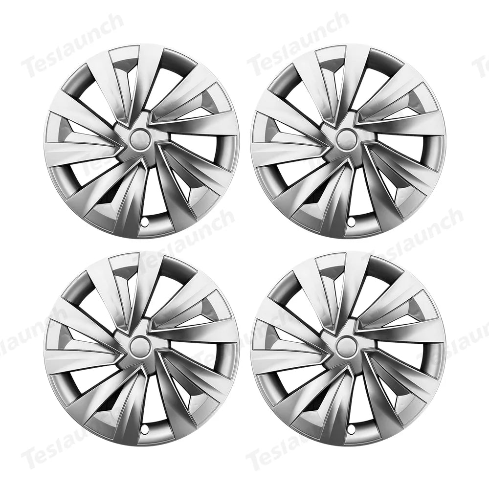 Set of 4 High-Quality 19'' Crossflow Wheel Covers Compatible with Tesla Model Y 2025+ - Sleek Helix 2.0 Design - Evooor