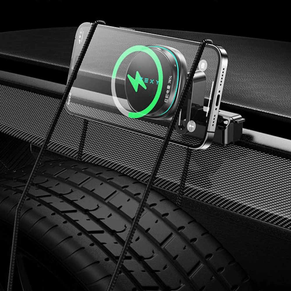 Magnetic Fast Charging Phone Holder for Tesla Model 3/Y - Air-Cooled Design for Left Hand Drive - Secure Attachment - Evooor