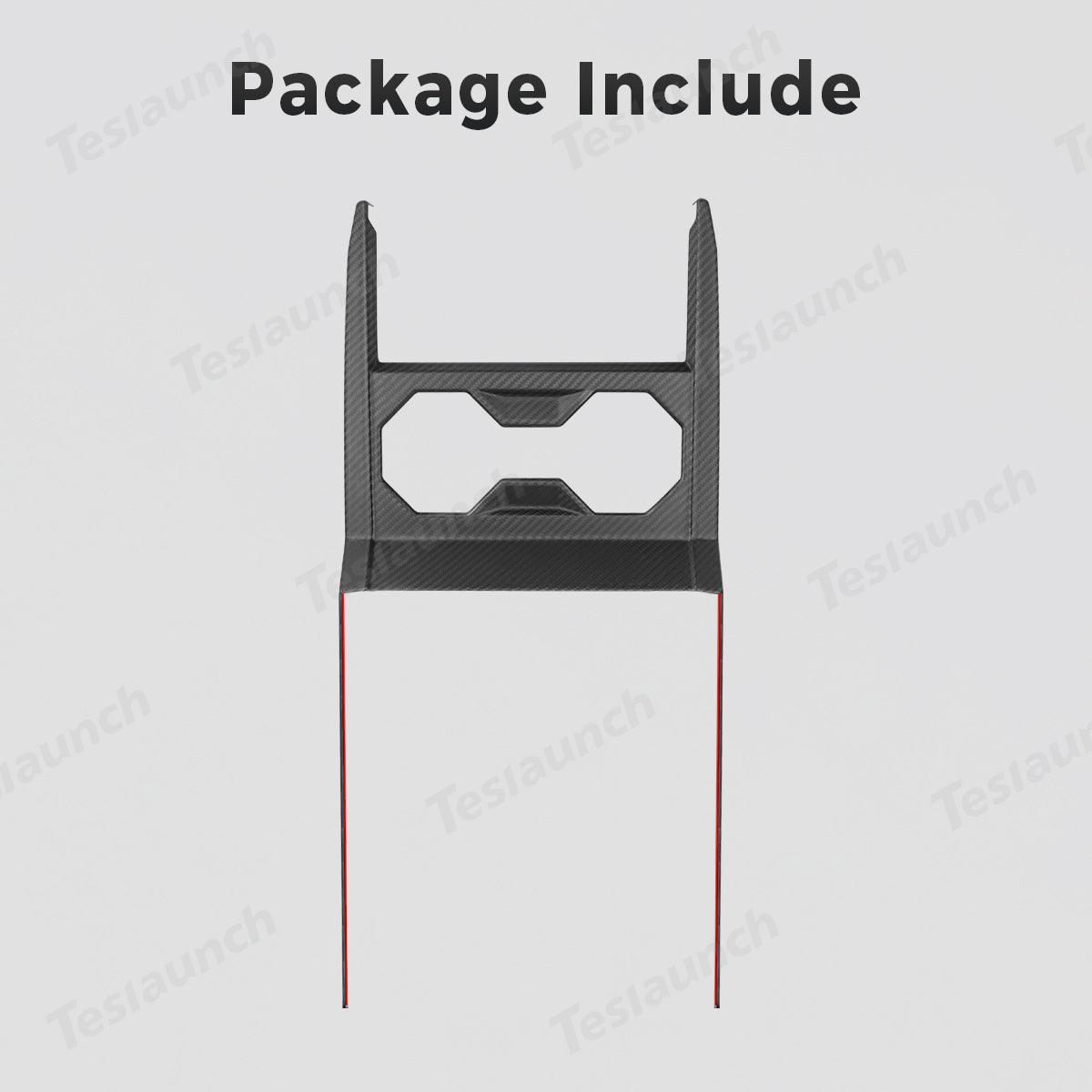 [Real Carbon Fiber] Center Console Cup Holder Panel Trim Cover for Cybertruck - Evooor