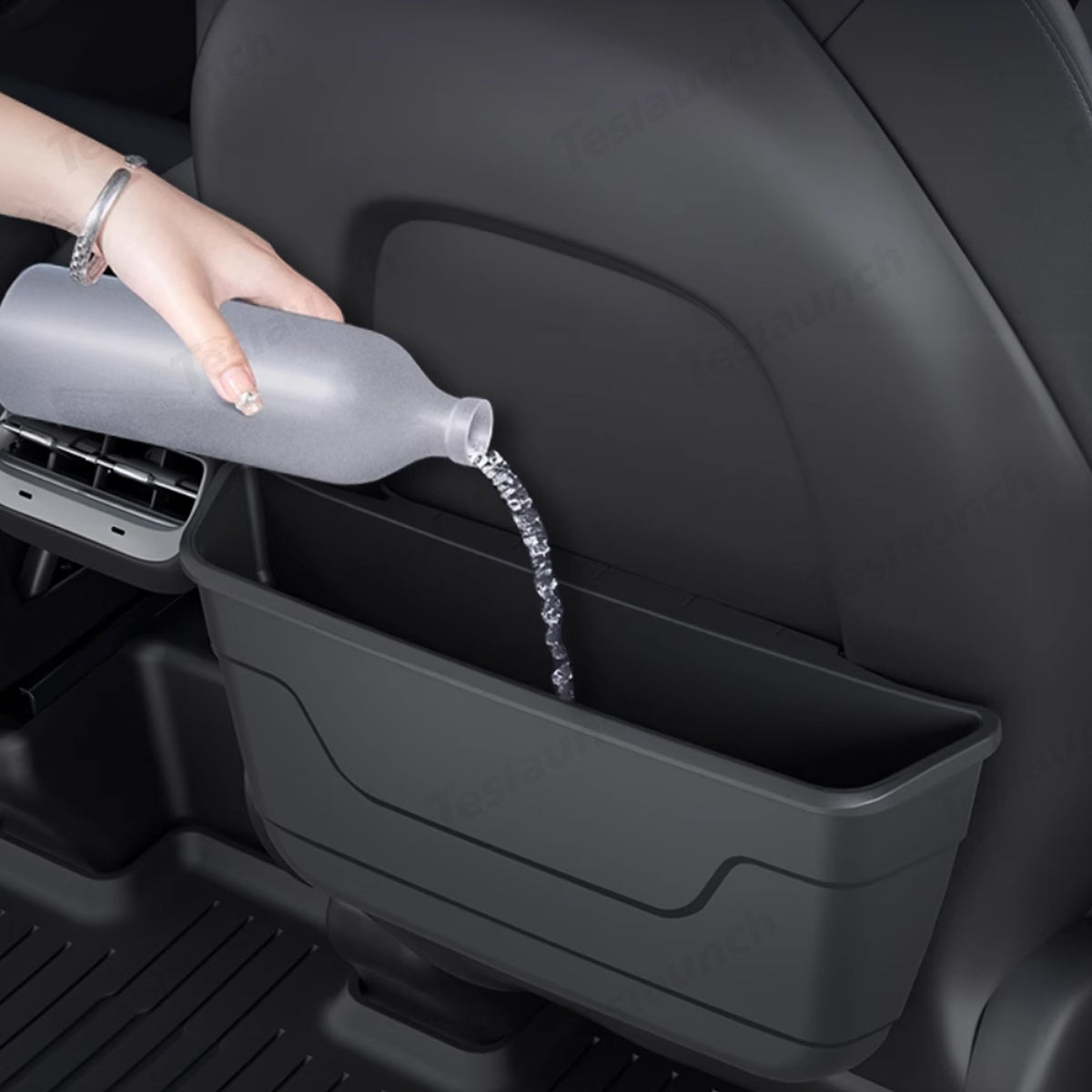 Tesla Model Y/M 3: Durable Rear Seat TPE Storage Organizer - Keep Your Car Neat and Tidy! - Evooor