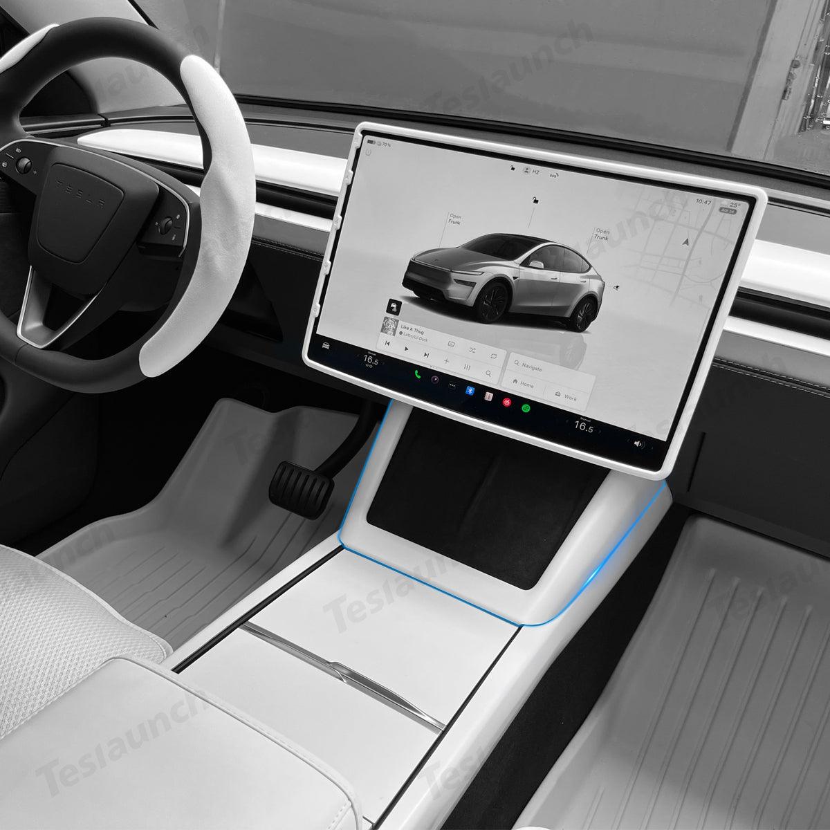 Tesla Model Y Wireless Charging Pad Trim with ABS Material - Juniper Green Finish for 2025+ Models - Evooor