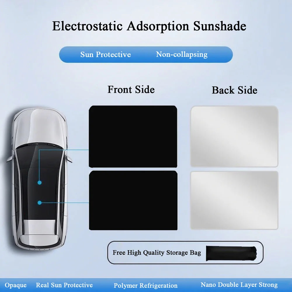 Chamois Leather/Woven Fabric Sunroof Sunshade For VW ID.4 2025 - Evooor