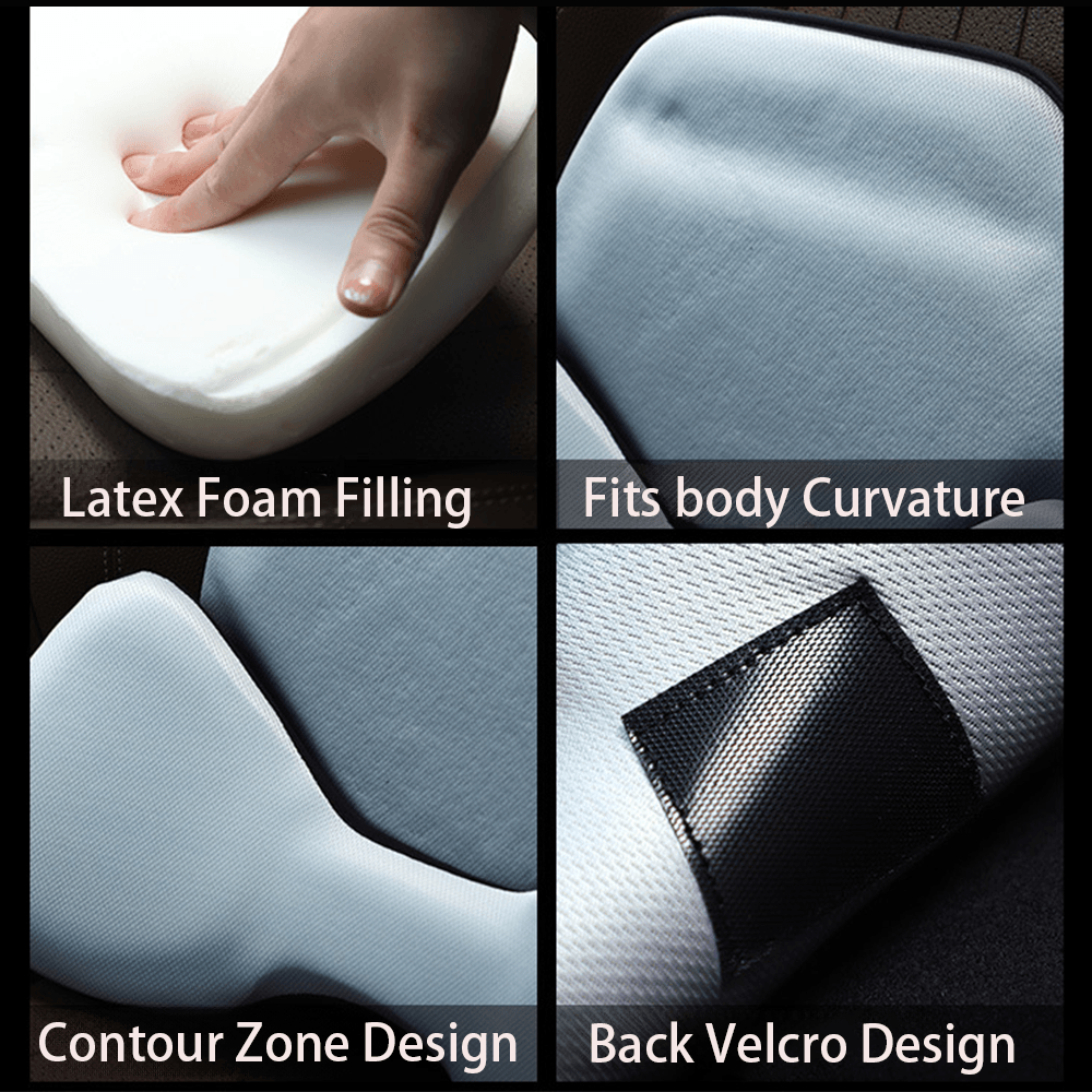 Breathable Lumbar Support Pillow with Ergonomic Ice Silk Cover - Universal Fit for Cars and Vehicles - Evooor