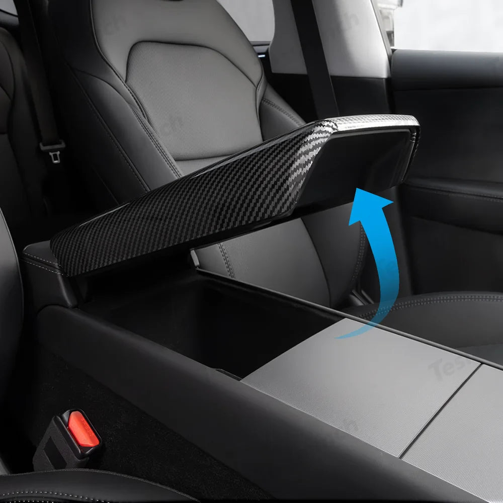 High-Quality Faux Leather Armrest Cover for Tesla Model Y - Durable Protection for Console - Easy Installation - Evooor