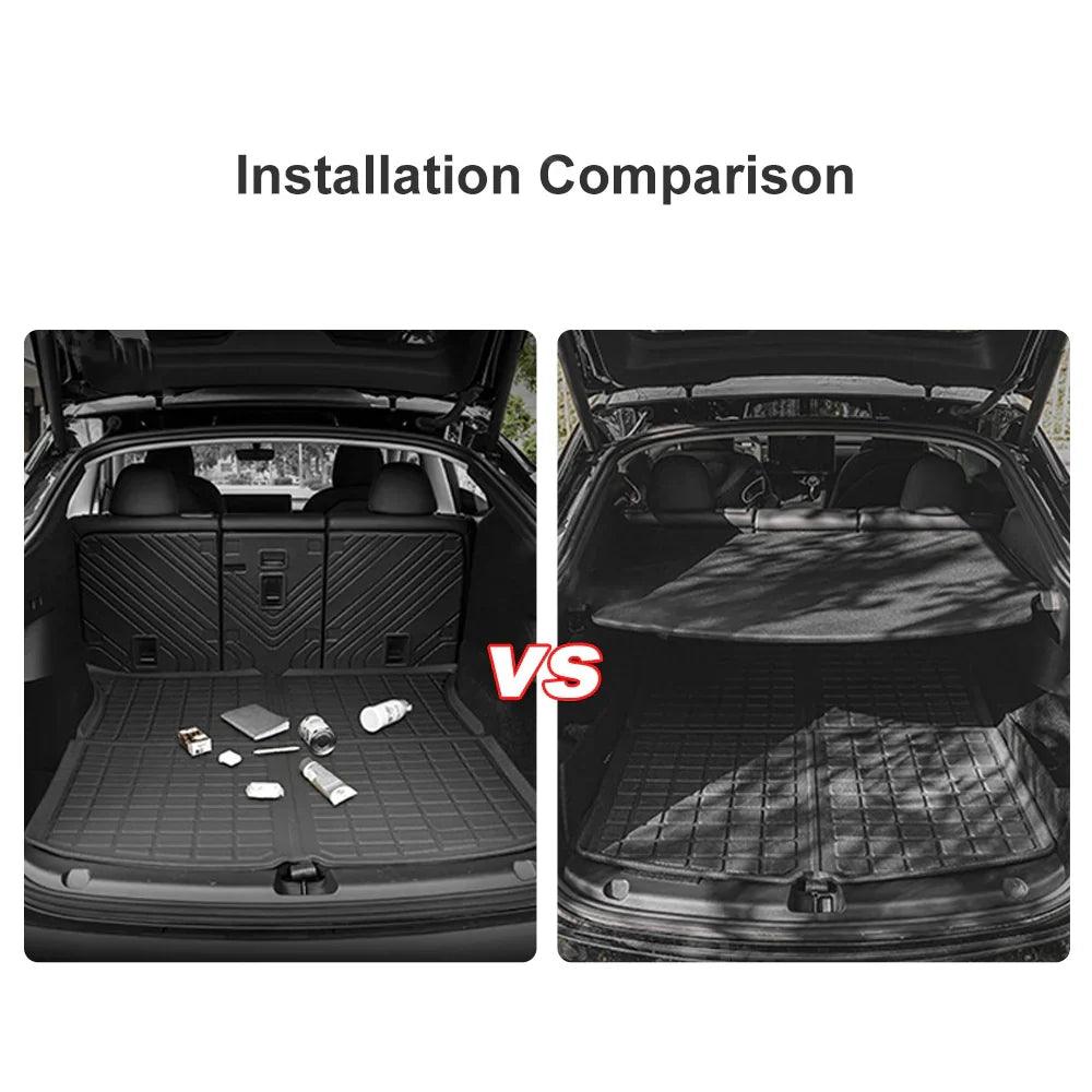 Foldable Rear Trunk Cargo Cover Board for Tesla Model Y - Shock-Absorbing Design, Easy Storage (2020-2024) - Evooor