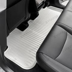 Custom Fit Juniper White TPE Interior Floor Mats & Cargo Liners Bundle for Tesla Model Y - Waterproof All-Weather Protection (2025 and Later Models)