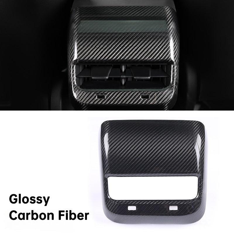 [Real Carbon Fiber] Tesla Model 3/Y Backseat Vent Overlay, Center Console Wrap Cover (2017-2023) - Evooor