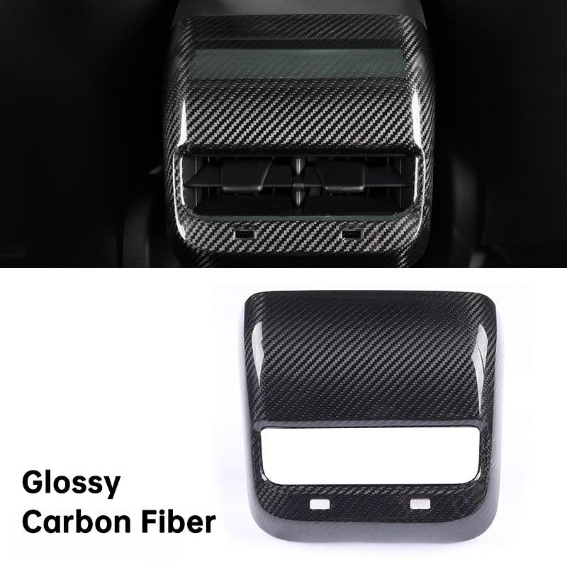 [Real Carbon Fiber] Tesla Model 3/Y Backseat Vent Overlay, Center Console Wrap Cover (2017-2023)