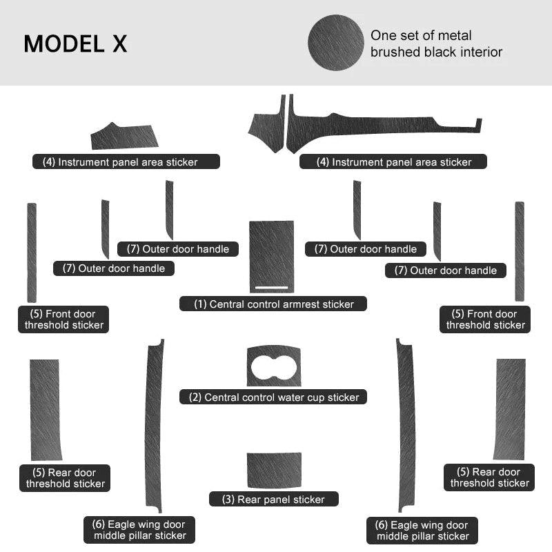 Premium Quality Tesla Model X Carbon Fiber Interior Wrap Set (2015-2020) - Enhance Your Car's Look! - Evooor