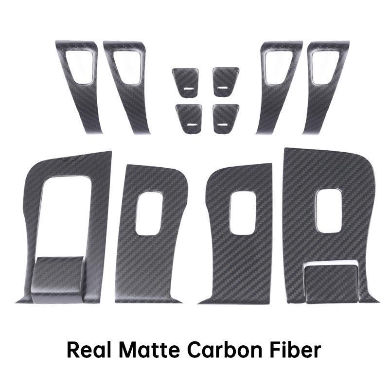 High-Quality Carbon Fiber Door Switch Covers for Tesla Model 3 and Model Y (Set of 12) - Evooor