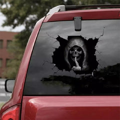 Tesla Model 3/Y/S/X Car Window Personalized Halloween Scary Skull Ghost Head Rear Window Sticker