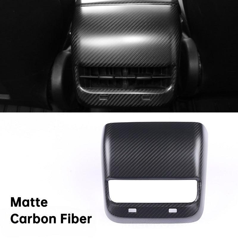 [Real Carbon Fiber] Tesla Model 3/Y Backseat Vent Overlay, Center Console Wrap Cover (2017-2023) - Evooor