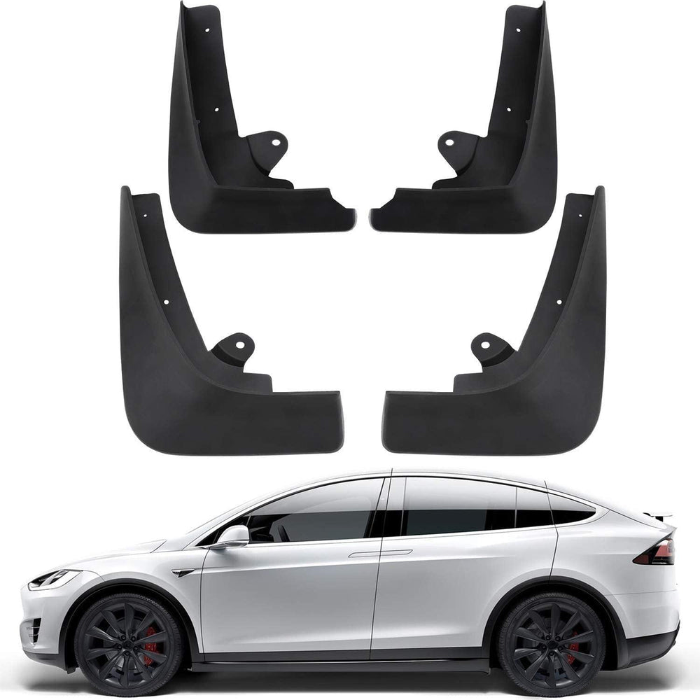 Durable Mud Flaps Set for Tesla Model X - 4 Pieces, Easy Installation (2015-2020) - Evooor