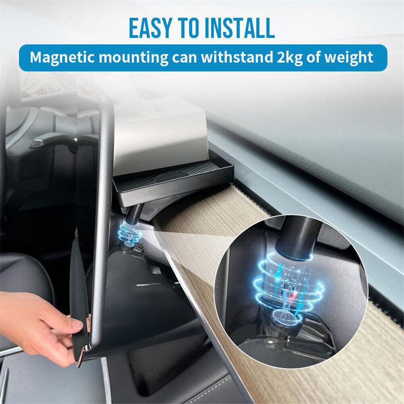 Tesla Model 3/Y Center Console Tray Magnetic Under Screen Tissue Box - Evooor