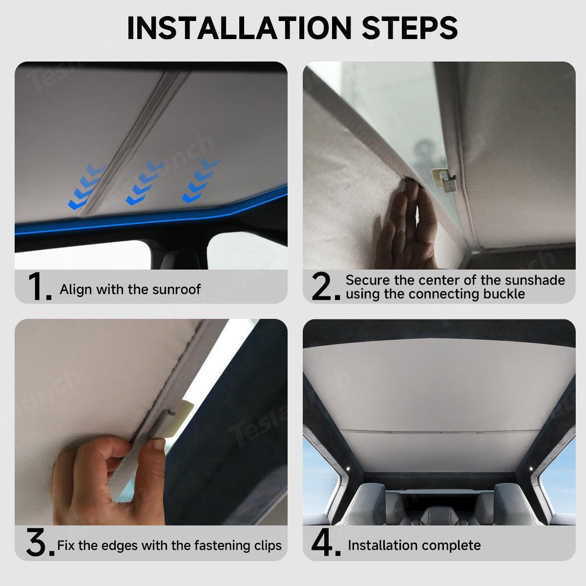 Split Nano Ice Crystal Glass Roof Sunshade for Cybertruck (2 PCS) - Evooor