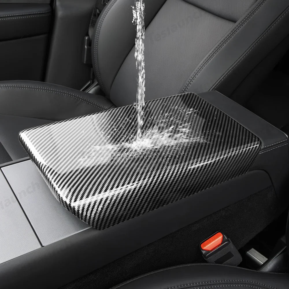 High-Quality Faux Leather Armrest Cover for Tesla Model Y - Durable Protection for Console - Easy Installation - Evooor