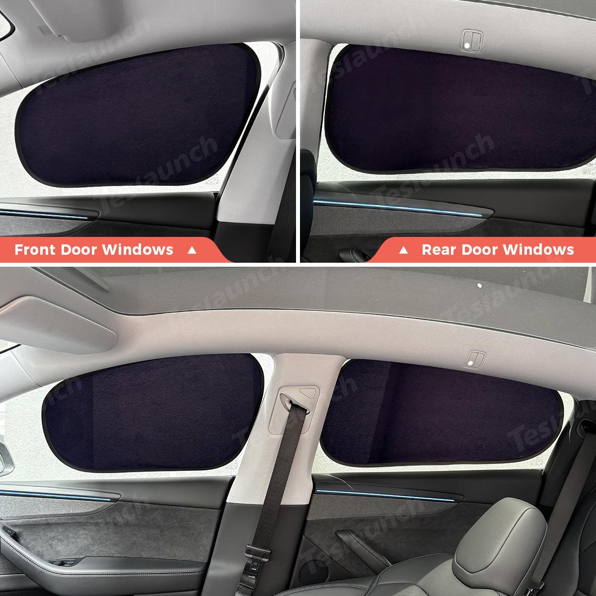 Static Cling Mesh Insulated Side Window Sunshade For Tesla Model Y - Evooor