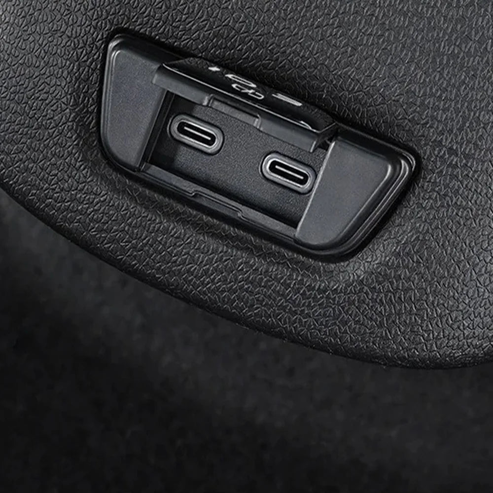 Alloy Rear Seat Charging Port USB Hole Anti-Clogging Protective Cover For VW ID.3 2021-2022 - Evooor