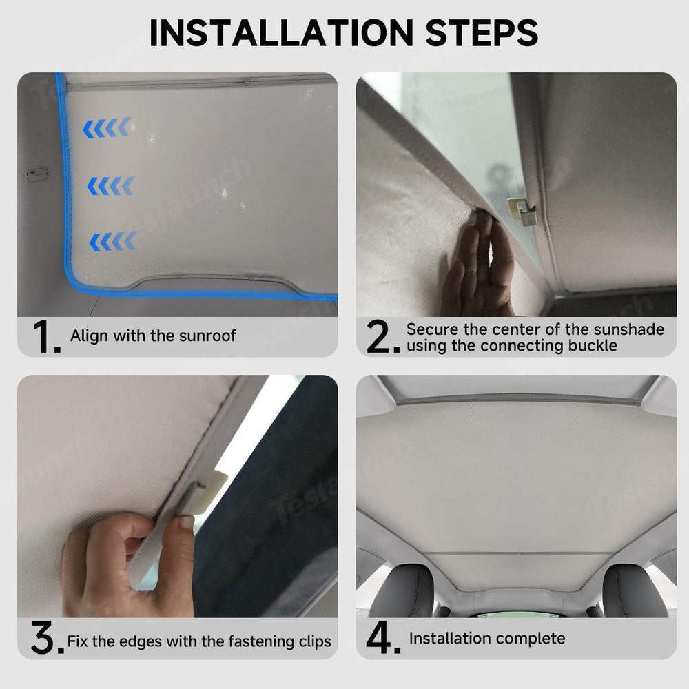 Split Nano Ice Crystal Glass Roof Sunshade for Tesla Model Y Juniper 2025+ - Evooor