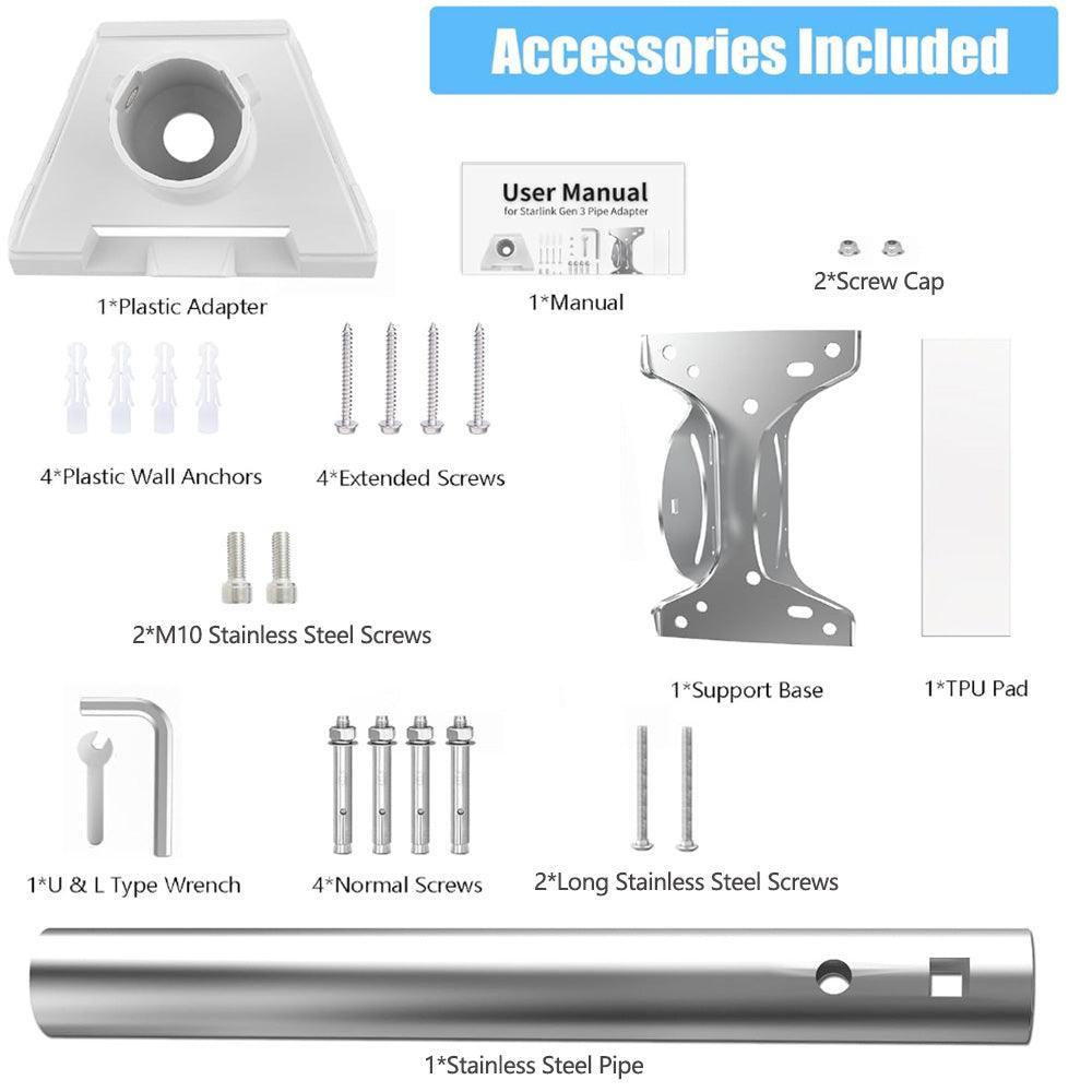 Universal Satellite Dish Roof Mounting Bracket for Starlink Gen 3 Systems - Evooor