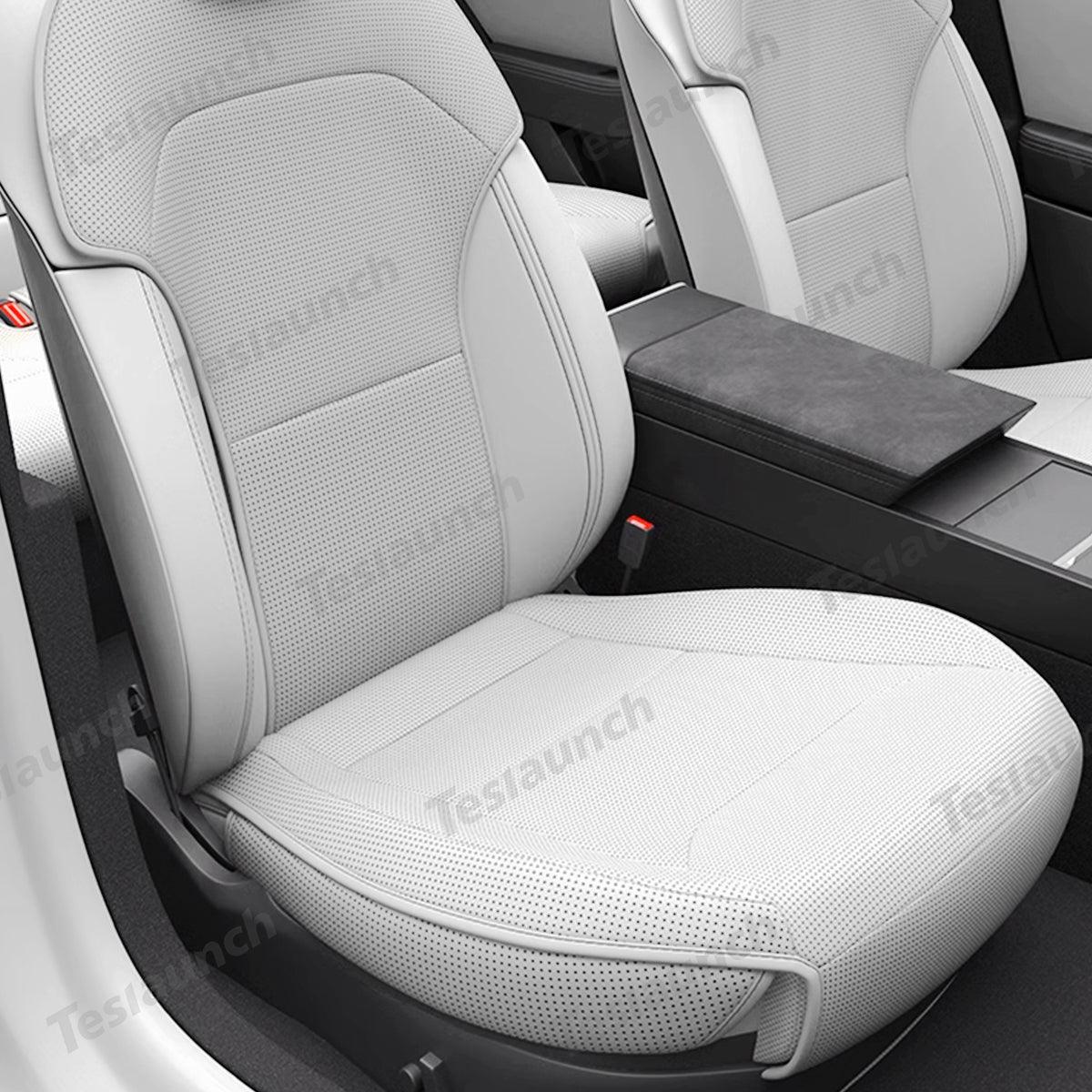 Napa Leather Seat Cushion Set – All-Season Ventilated Comfort for Tesla Model Y Juniper 2025+ (7-Piece Set) - Evooor