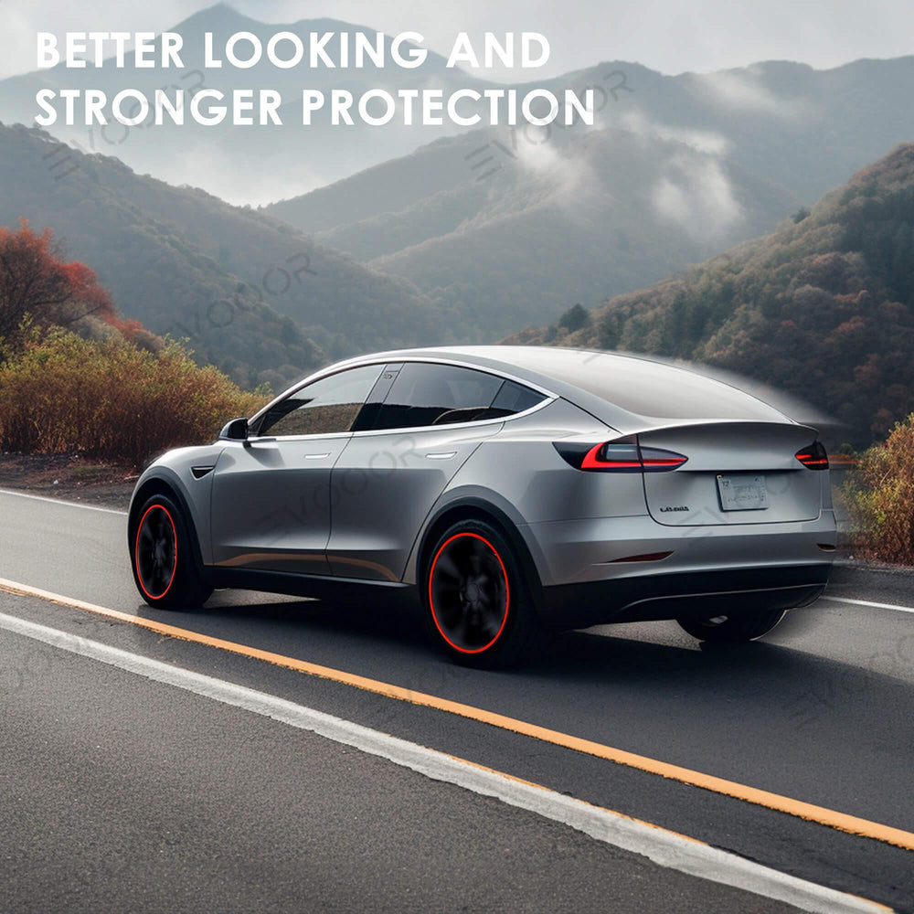 Model Y/3/S/X Wheel Rim Protectors Guard Alloy Wheel from Curb Rash (Set of 4 Rim Protectors) for Tesla(2012-2023) - Evooor