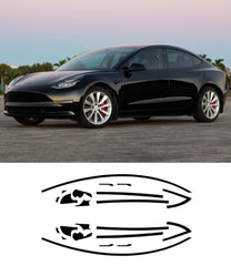 Tesla Chrome Delete Blackout Vinyl Overlay for  2017-2023 Model 3 - Matte Black