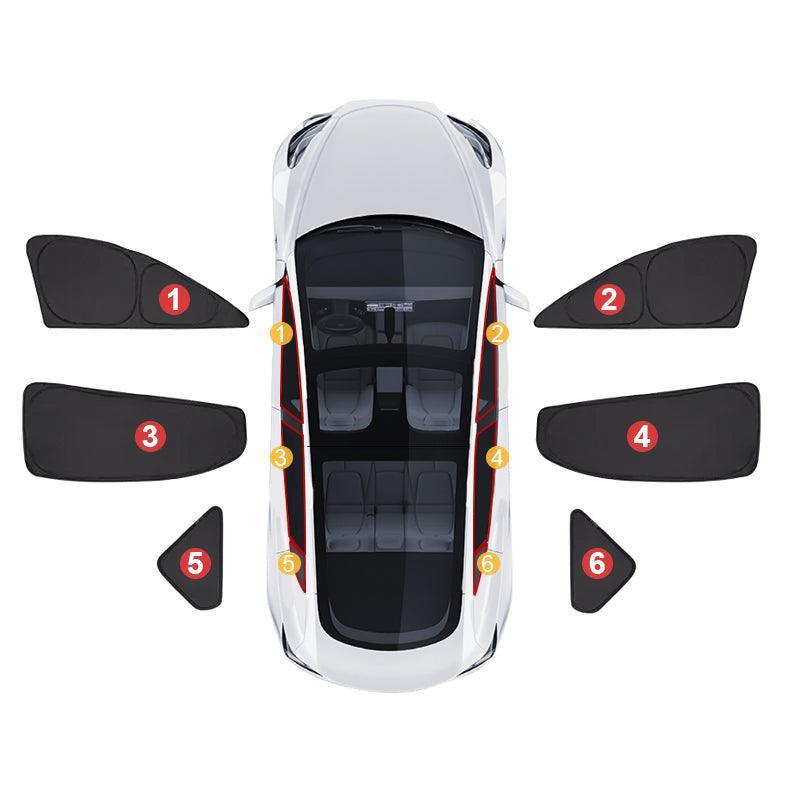 Tesla Model S(2012-2023) Privacy Thermal Insulated Curtains Window Sunshades - Tesla Camping Car Accesories for Sun Protection - Evooor