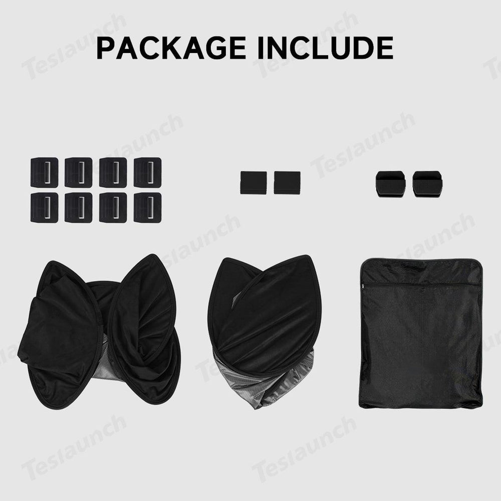 Alcantara Split Nano Ice Crystal Glass Roof Sunshade for Tesla Model Y Juniper 2025+ - Evooor