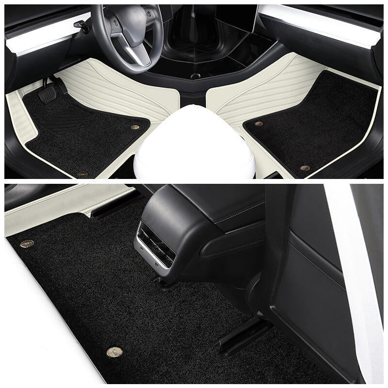 Tapis de sol double couche avec couverture pour accessoires Tesla <tc>Model</tc> Y (2020-2023)