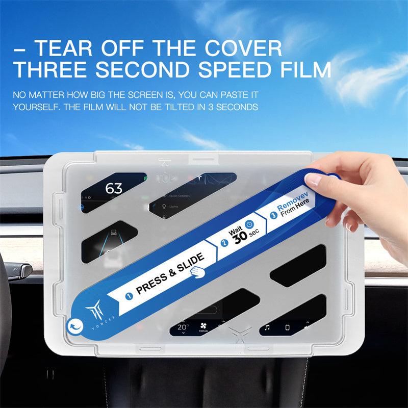Model 3/Y Navigation Touchscreen Protector Cover-Tempered Glass Full Cover Glass Screen Protector For Tesla Center Console Screen - Evooor