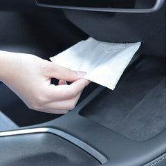 Luxury Nubuck Leather Tissue Box Holder for Tesla Model 3/Y Interior Upgrade (2017-2025)