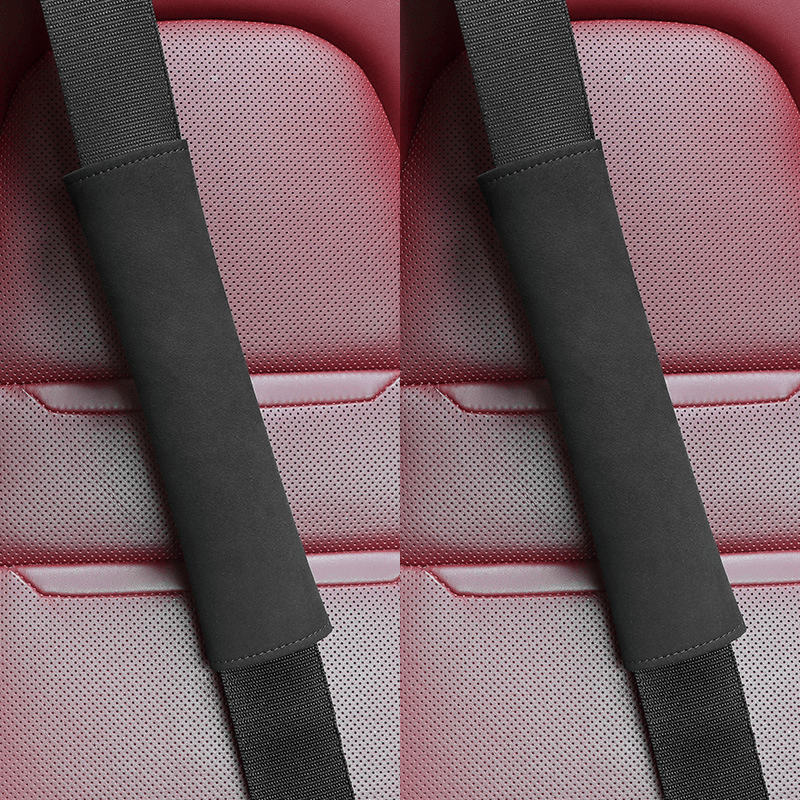 Soft Alcantara Seat Belt Cover Set for Tesla Models: 3, Y, S, X, Cybertruck - Evooor