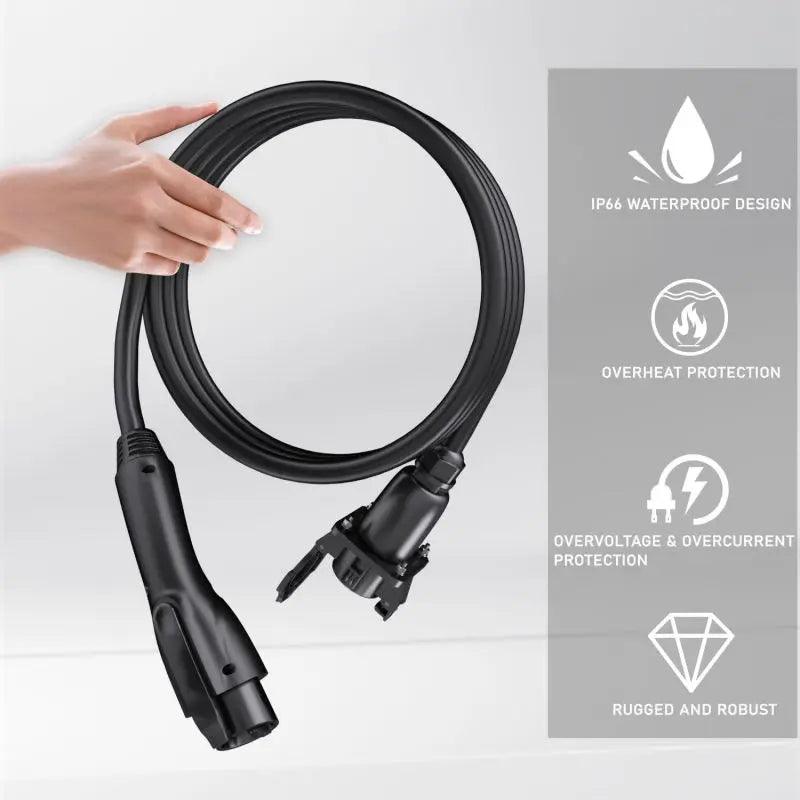 SAE J1772 Type 1 EV Charger Extension Cord - Universal Compatibility for Electric Vehicle Charging - Evooor