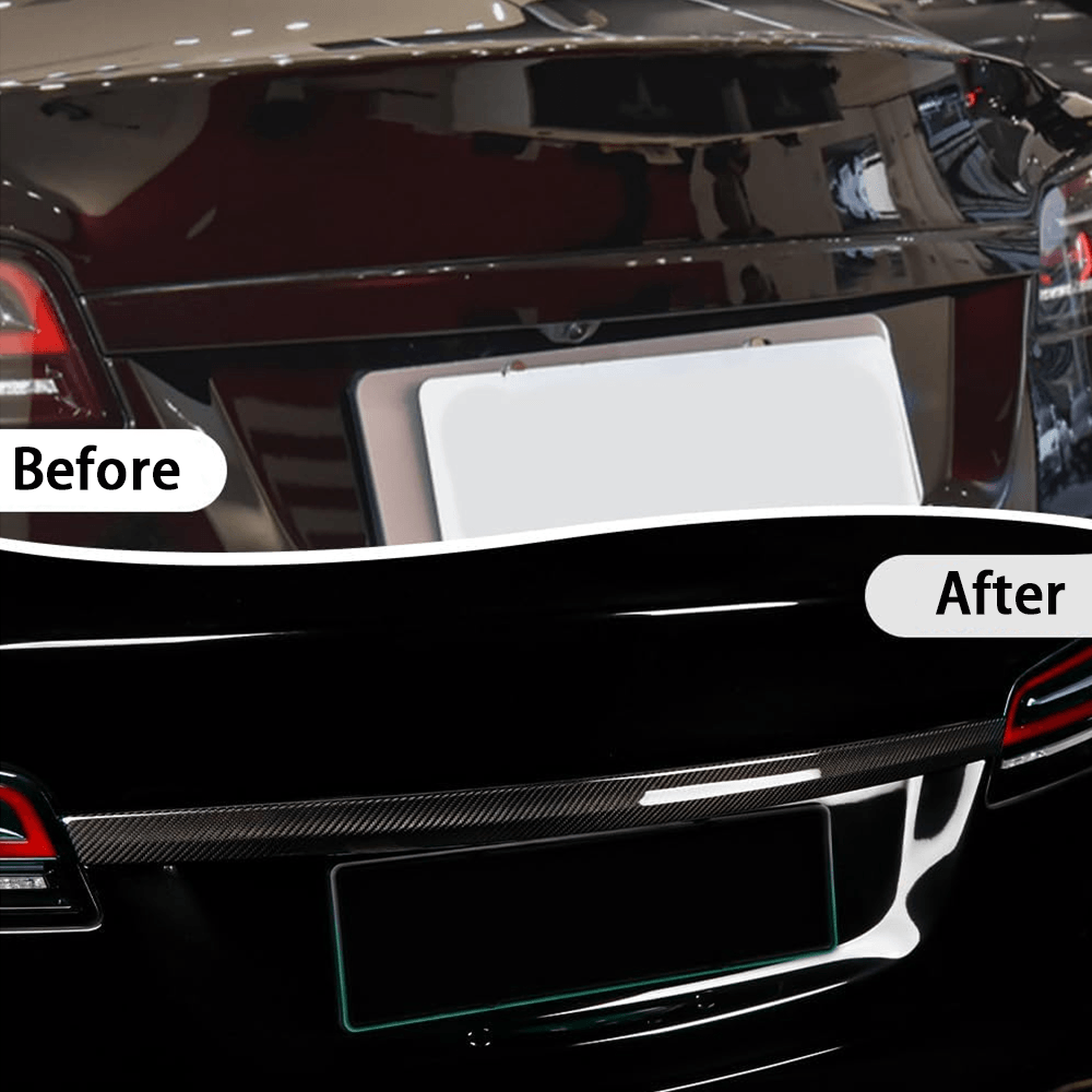 [Enhanced Performance] Carbon Fiber Rear Tailgate Trim for Tesla Model S 2022 and Beyond - Evooor
