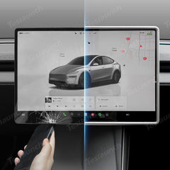 All-in-One Central Screen Tempered Glass & Frame Cover for Tesla Model Y Juniper 2025+ - Evooor