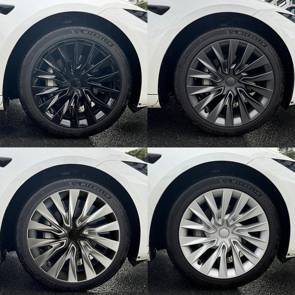 Nova Style Wheel Hubcaps (Set of 4) for Tesla 2024+ Model 3 Highland 18'' Photon Wheels (Inspired by 19'' Nova Wheels) - Evooor