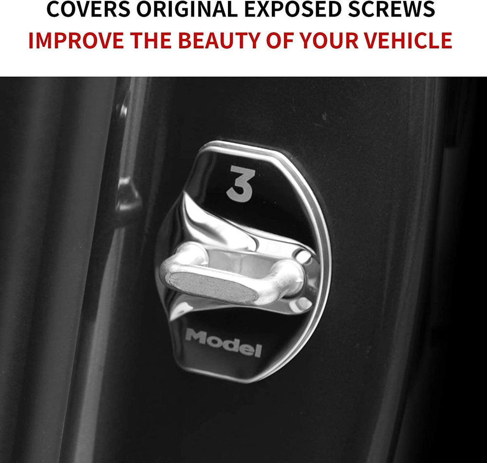Tesla Model 3/Y Door Latch Lock Covers CF Coated (Set Of 4) - Evooor
