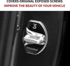 Tesla Model 3/Y Door Latch Lock Covers CF Coated (Set Of 4)