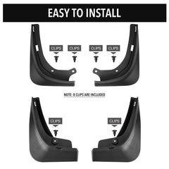 Premium Molded Mud Flaps Set for Tesla Model 3 - Complete Front and Rear Mudguard Protection Kit - 4 Pieces - Auto Accessories for Full Coverage (2017-2023)