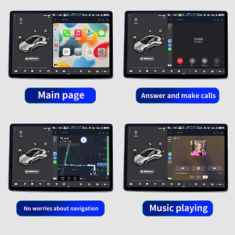 2024 Tesla Model 3/Y (2018-2024) Wirelessly Connect Apple Carplay on Tesla Main Screen ( iOS 10+/Android 11+) - Evooor