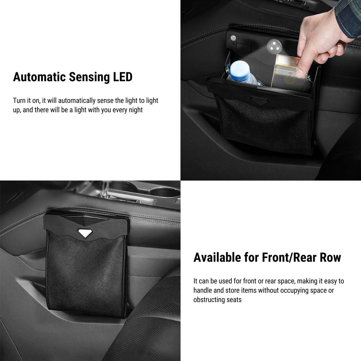 Durable LED Car Trash Can for Tesla Model 3/Y/X/S - Eco-Friendly Car Waste Bin - Evooor