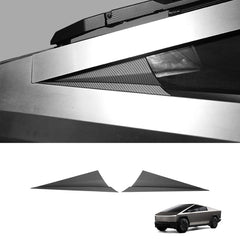 A-Pillar Triangle Spoiler Protective Trim Covers (Carbon Fiber Pattern ABS) for Cybertruck