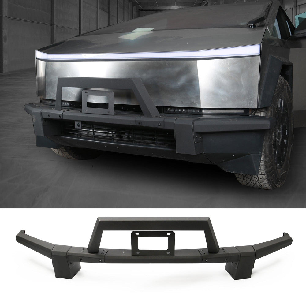 Heavy Duty Front Bumper with License Plate Frame for Tesla Cybertruck - Evooor