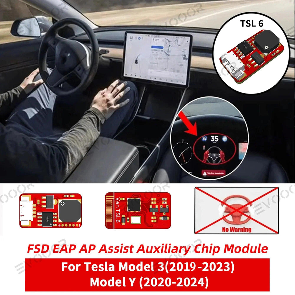 Tesla Autopilot Anti-Nag Module Nag Elimination TSL6 Upgraded Version for Model 3(2019-2023) Model Y (2020-2025) - Evooor