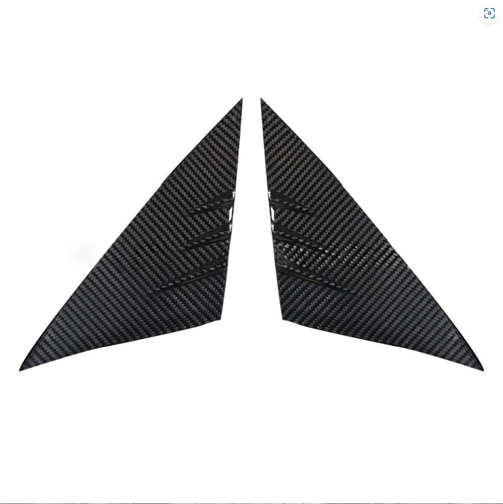 Highland Tesla Model 3 2024+ Carbon Fiber A-Pillar Triangle Spoiler Covers - Set of 2 - Evooor