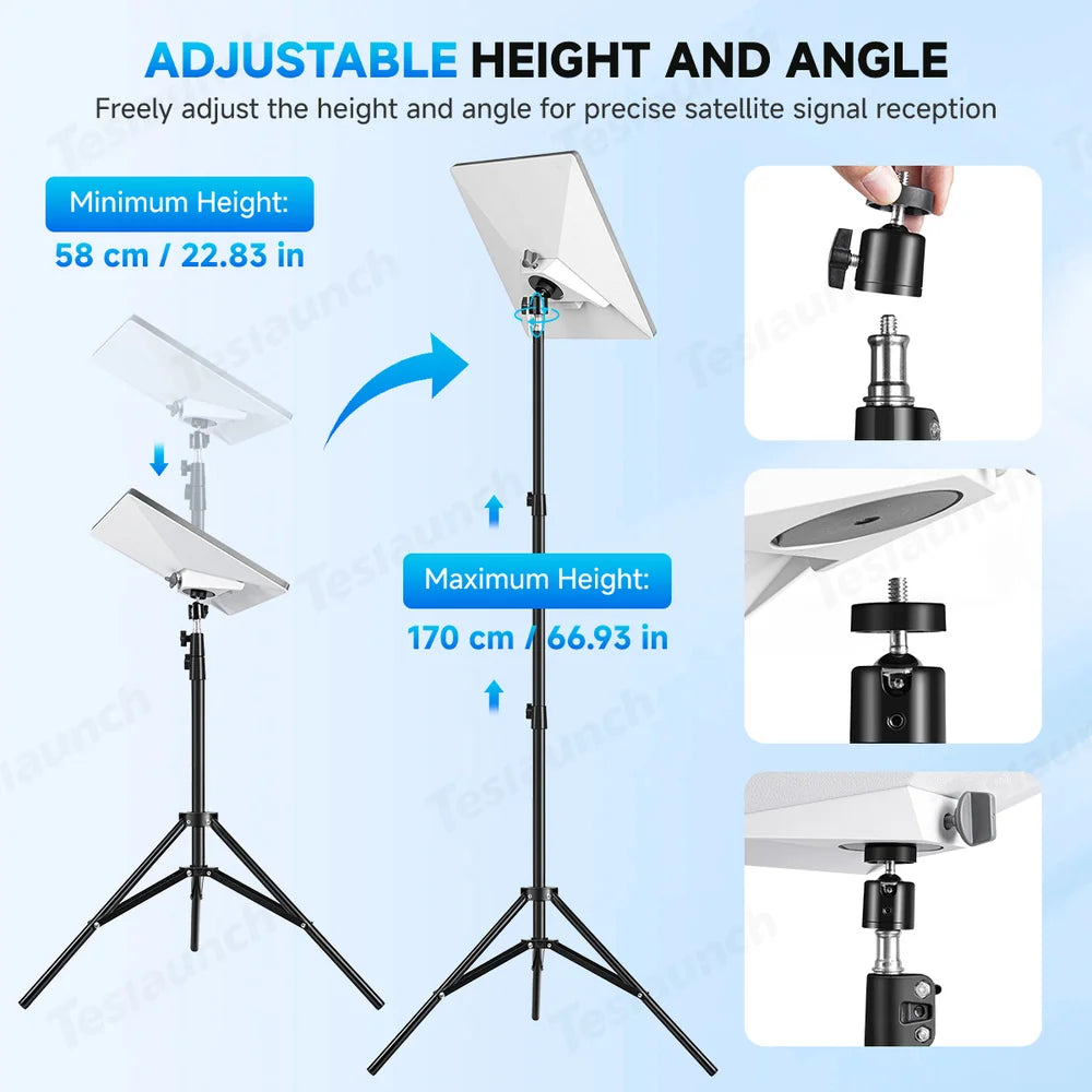Versatile Tripod Stand with Threaded Adapter for Starlink Mini - Easy Height Adjustment and Secure Mounting - Evooor